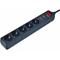 Energenie Gembird Spg5-C-5 power extension 1.5 m 5 Ac outlets Black