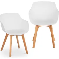 FrommAmpStarck Skandināvu plastmasas kausa krēsls ar koka kājām līdz 150 kg, 2 gab.balts 10260143