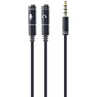 Gembird Adapter audio microphon 3.5Mm mini Jack/4Pin/0. cable 0.2 m 2 x Black Cca-417M
