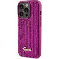Guess Sequin Script Logo Case for iPhone 14 Pro Magenta Guhcp14Lpsfdgsf