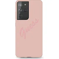 Guhcs21Llsvspi Guess Silicone Vintage Cover for Samsung Galaxy S21 Ultra Pink
