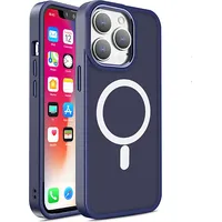 Hurtel Magnētisks futrālis ar Magsafe priekš iPhone 15 Pro, auklas caurumi, tumši zils 9145576280157