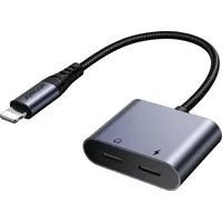 Joyroom 2In1 Adaptera adapteris iPhone lādētājam  Lightning austiņas / 2X black 6956116773847