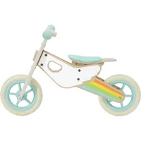 Koka līdzsvara velosipēds bērniem Quiet Wheels Rainbow Cw60003