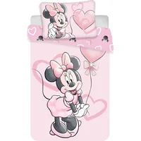 Kokvilnas gultas veļa 100X135 Mini Minnie Mouse 9657 rozā sirsniņas balonu spilvendrāna 40X60 bērnu gultiņai 2301364