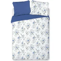 Kokvilnas gultasveļa 160X200 Biała Łąka 002 mazi zilu ziedu pušķi 3294 divpusējs balts safīrs 1520615