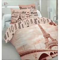 Kokvilnas gultasveļa 160X200 Parīzes Eifeļa tornis 3D uzraksti 8669 Jaunieši 960256