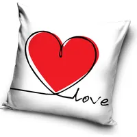 Kokvilnas spilvendrāna 40X40 C Valentīna diena balta sarkana sirds Love Val17-2003 110840