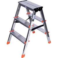 Krause Dopplo double-sided step ladder silver 120397