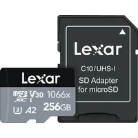 Lexar High-Performance 1066X Uhs-I  Microsdxc 256 Gb Flash memory class 10 Black Grey Class A2 V30 U3 70 Mb s 160 843367121922 Lms1066256G-Bnang