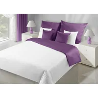 Nova balta violeta divpusēja satīna gultas veļa 200X220 991987