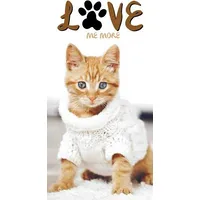 Pludmales dvielis 70X140 Love kaķēns baltā džemperī Best Friends 001 bērniem 7088 1520498