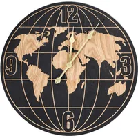 Sienas pulkstenis 60X60X5 Vintage 02 Pasaules karte, zemniecisks melns 1170262