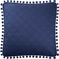 Spilvena pārvalks ar pomponiem 45X45 tumši zils Pompoo pompons glamour dimanti dekoratīvi gultas pārklājam 5101532