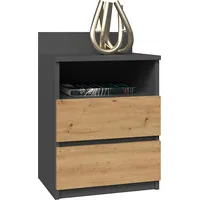 Top E Shop Topeshop M1 Antracyt/Artisan nightstand/bedside table 2 drawers Oak Antr/Art