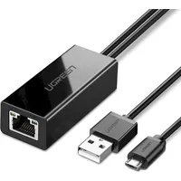 Ugreen ārējais tīkla adapteris Usb 100Mbps priekš Chromecast ar 1M kabeli melns 30985 30985-Ugreen
