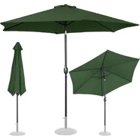 Uniprodo Dārza lietussargs apaļš, liels noliecams ar kloķa diametru. 300 cm zaļš 10250542