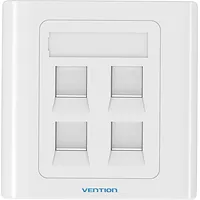 Vention 4-Port Keystone Wall Plate 86 Type Ifcw0 White