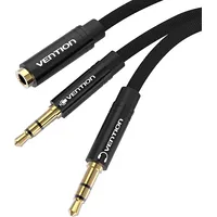 Vention Audio cable 3.5Mm female to 2X3.5Mm male Bblbf 1M Black