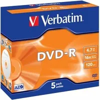 Verbatim Matricas Dvd-R Azo  4.7Gb 16X 5 Pack Jewel 023942435181