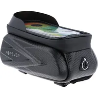 Waterproof bike frame bag with shell sides and phone holder Forever Outdoor black Bike00038