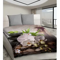 3D mikrosatīna gultas veļa 160X200 01 Ziedi un pāris zem lietussarga 0903 BedYou 1640666