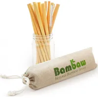 Bambaw ekologiczne słomki bambusowe wraz ze szczoteczką do czyszczenia, 14 cm x 12 sztuk Baw04329