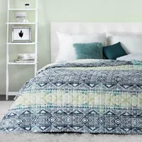 Dekoratīvais gultas pārklājs 170X210 Doris tumši zils un zaļš no Eurodirany 1171339