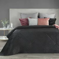 Dekoratīvais gultas pārklājs 170X210 Sofia 2 melnā velūra ģeometrija 380276