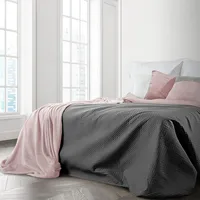 Dekoratīvais gultas pārklājs 220X240 Boni, tērauds, rozā, abpusējs 1171329