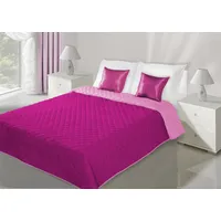 Dekoratīvais gultas pārklājs 220X240 Evita amarants rozā, abpusējs 1163387