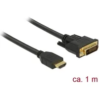 Delock 85652 video cable adapter 1 m Hdmi Type A Standard Dvi Black