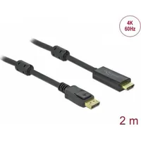 Delock Adapter Av Cable Active Displayport 1.2 to Hdmi 4K 60 Hz 2 m - Black 85956