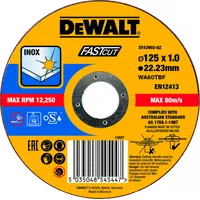 Dewalt-Akcesoria Inox 125 Mm nerūsējošā tērauda griešanas disks ar 1,0 Mm biezu plānu, ātri grieztu Dewalt Dt43902-Qz