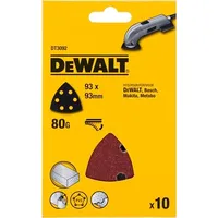 Dewalt-Akcesoria slīppapīrs tips Delta 93X93X93Mm ar Velcro, 6 caurumi, smiltis 80, Dewalt Dt3092-Qz 10 gab.