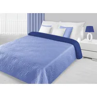 Divpusējs gultas pārklājs 220X240 Wave 05 Blue  tumši zils 990794