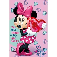 Flīsa sega 100X150 Minnie rozā Mouse sirsniņas 8224 bērnu pleds 5300463