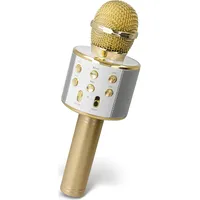 Forever Bms-300 Bluetooth 4.0 karaoke mikrofons ar iebūvētu skaļruni  3W Aux Usb Microsd zeltains Gsm038326