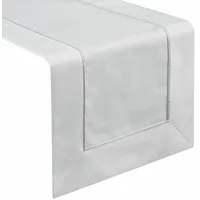 Galdauta galda celiņš 40X140 Madele balts ar sudraba apdari kastītē 382224