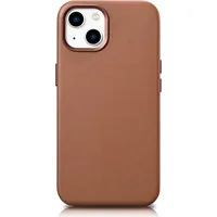 Icarer Dabīgās ādas maciņš iPhone 14 Magsafe Case Leather, gaiši brūns 6975092685180