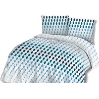 Kokvilnas gultas veļa 140X200 71453/1 Punkts balti zila ģeometrija Cottonlove 2 2300576