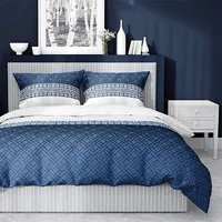 Kokvilnas gultas veļa 140X200 rombi 3842 B smalka tumši zila Cotton 1 2331080