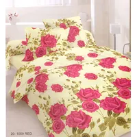 Kokvilnas gultas veļa 200X220 raksts 20-1059 Red Amarants Roses 970421