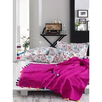 Kokvilnas gultas veļas komplekts 160X200 Styleup  sega 180X220 fuksijas ar paisley bārkstīm kastītē 152970