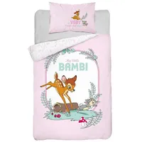 Kokvilnas gultasveļa 100X135 Bambi brieža zaķis rozā balts 3312 A bērnu gultiņai 6207 spilvendrāna 40X60 2049585