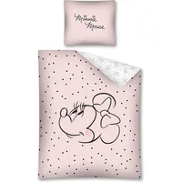 Kokvilnas gultasveļa 140X200 Mini Minnie Mouse 1471 rozā ar punktiem 2041058