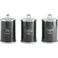Komplektā 3 Ventosa konteineri. 10X17 kafijas tēja cukurs zaļš melns uzglabāšanai ar krāšņiem kristāliem 403221