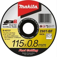Makita-Akcesoria Inox metāla/nerūsējošā tērauda griešanas disks, 115/22.23/0.8Mm Makita E-10861