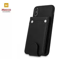 Mocco Smart Wallet Case Eko Ādas Apvalks Telefonam - Vizitkāršu Maks Priekš Apple iPhone Xs Max Melns 4752168062241