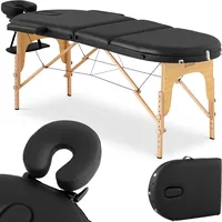 Physa Pārnēsājams salokāms masāžas gultas galds ar koka rāmi Colmar Black līdz 227 kg melns 10040468